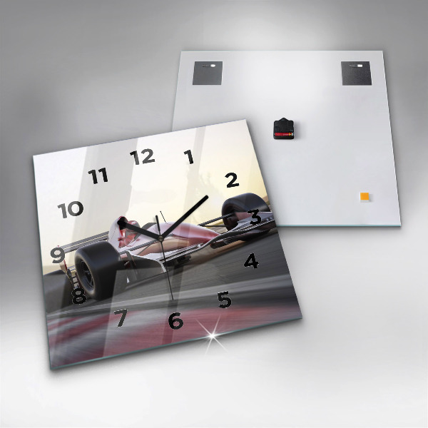 Square wall clock Sports racing car