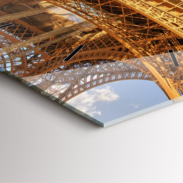 Square wall clock The Eiffel Tower against the clouds