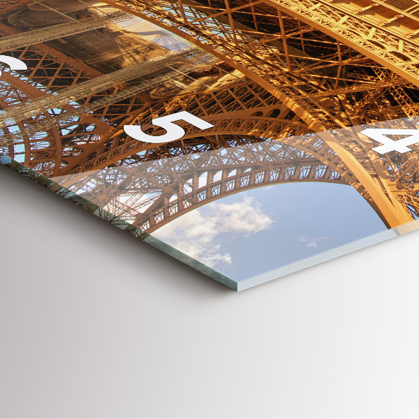 Square wall clock The Eiffel Tower against the clouds