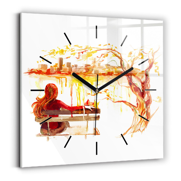 Square wall clock Autumn Landscape
