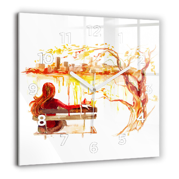 Square wall clock Autumn Landscape