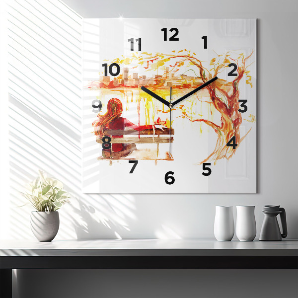 Square wall clock Autumn Landscape