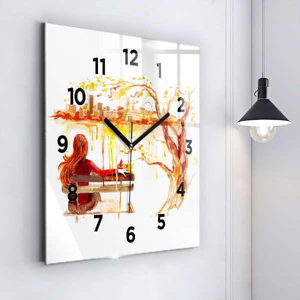 Square wall clock Autumn Landscape