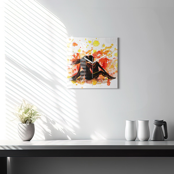 Square wall clock Love and a couple in love