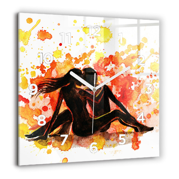 Square wall clock Love and a couple in love