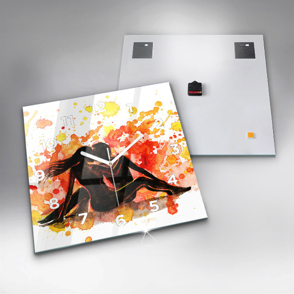 Square wall clock Love and a couple in love