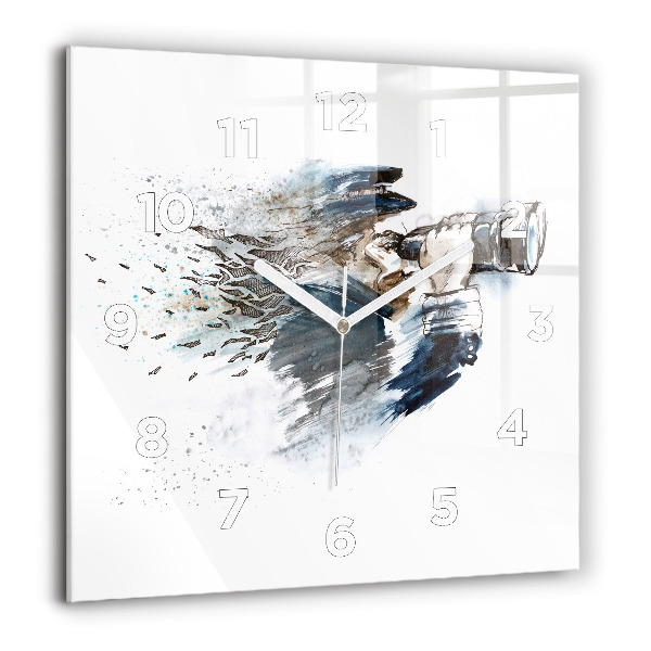 Square wall clock Captain with binoculars