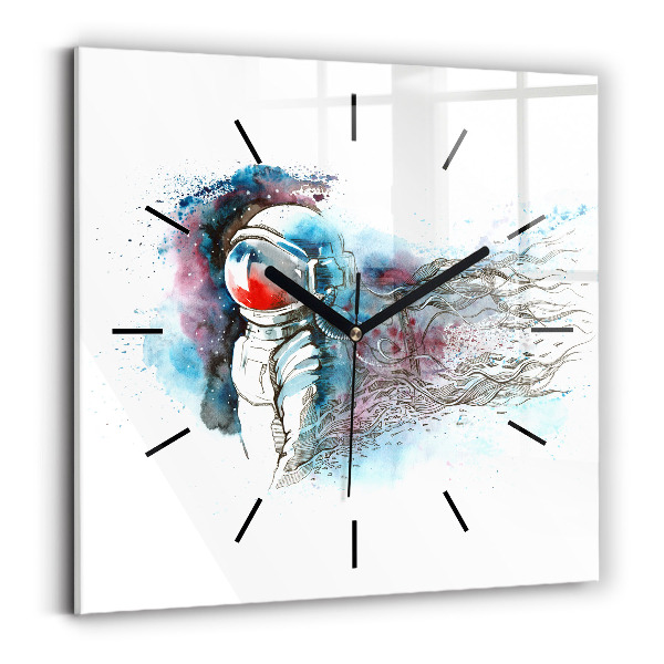 Square wall clock Astronaut abstraction