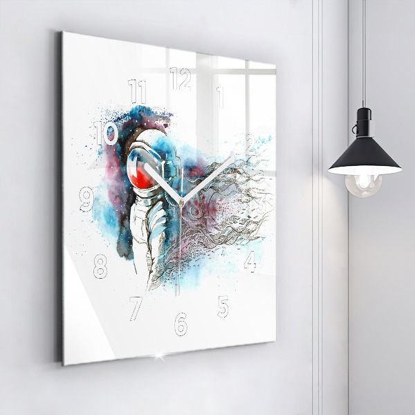 Square wall clock Astronaut abstraction