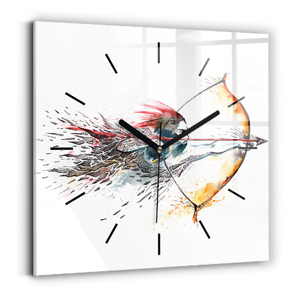 Square wall clock A warrior on the hunt