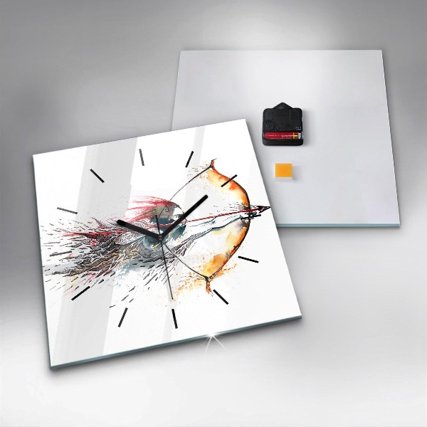 Square wall clock A warrior on the hunt