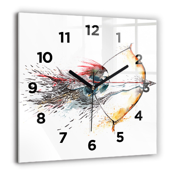Square wall clock A warrior on the hunt