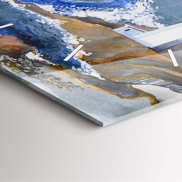 Square wall clock The sea and the lighthouse