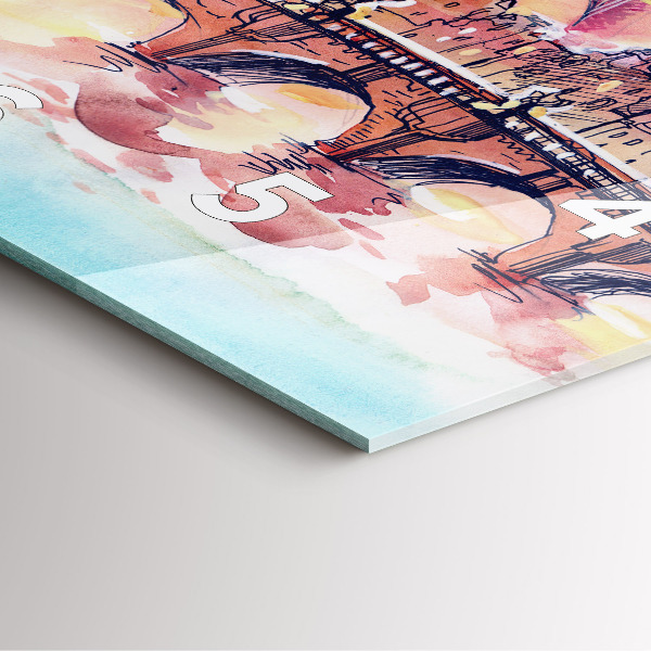 Square wall clock Painted Landscape of Paris