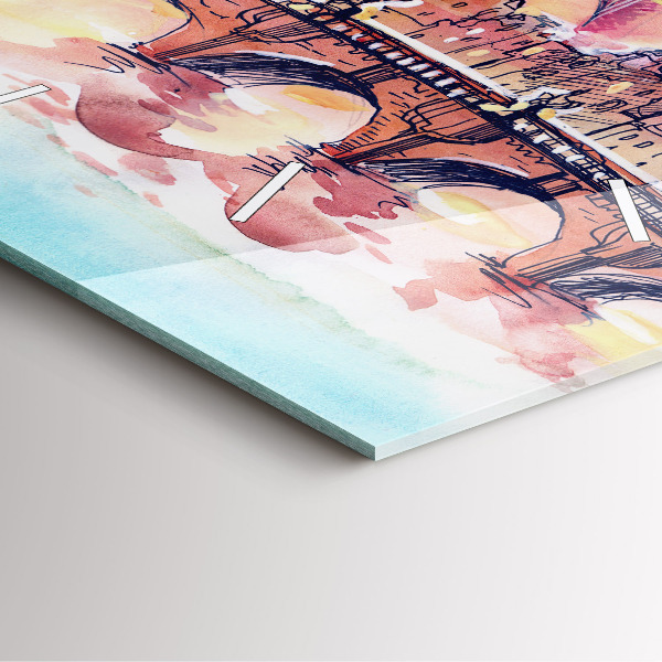 Square wall clock Painted Landscape of Paris