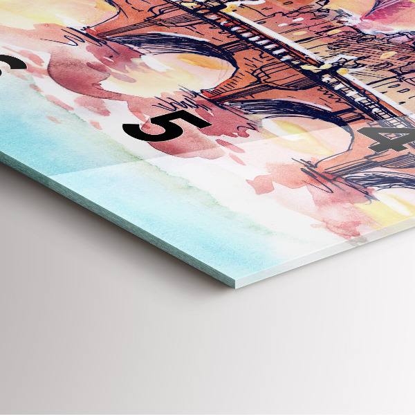 Square wall clock Painted Landscape of Paris