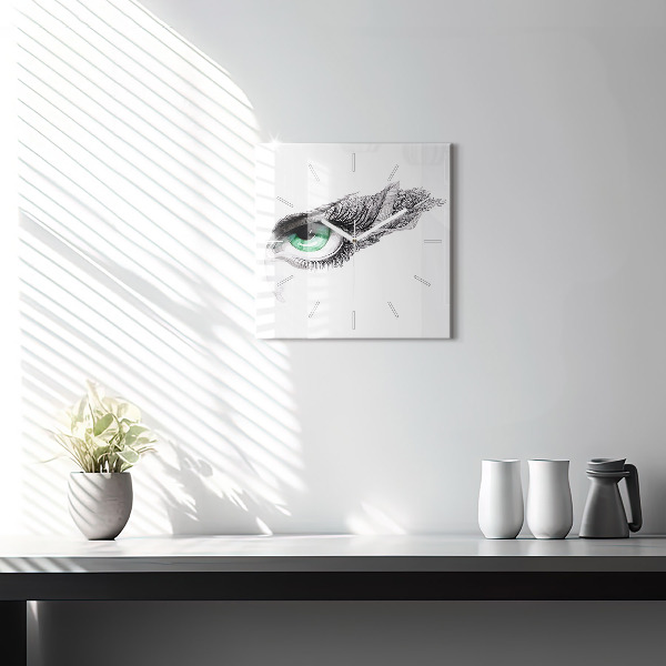 Square wall clock Abstraction of the human eye