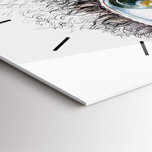 Square wall clock Drawing of a human eye