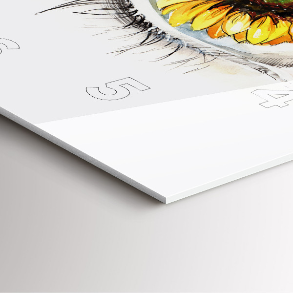 Square wall clock Sunflower flower in the eye