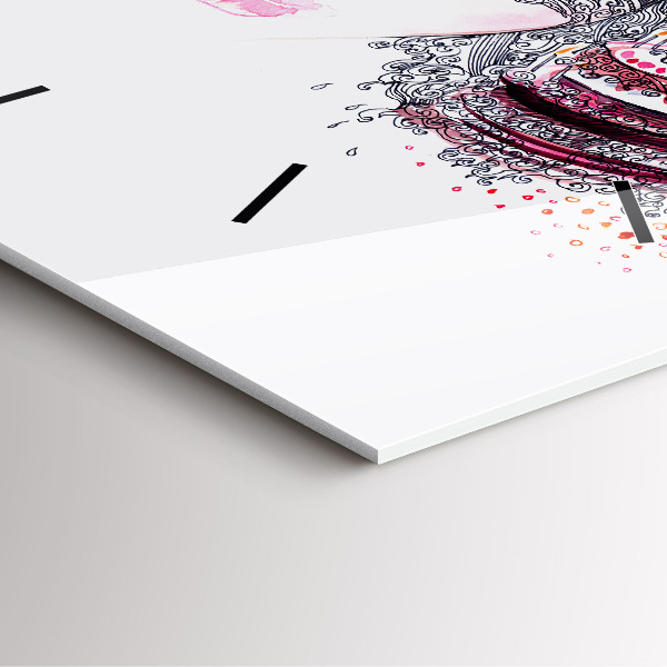 Square wall clock Sweet woman with cake