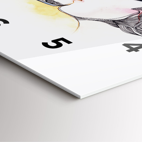 Square wall clock Love kiss drawing