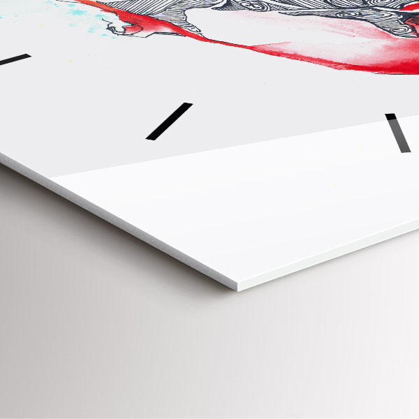 Square wall clock Colorful Parrot in Flight