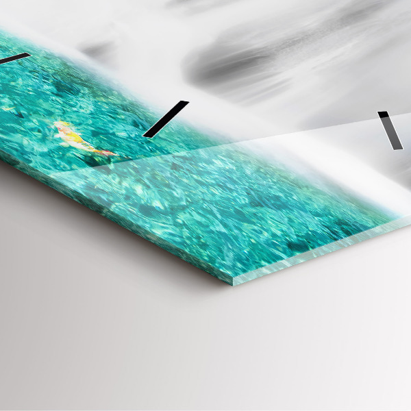 Square wall clock Waterfall in Thailand