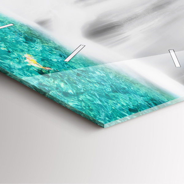 Square wall clock Waterfall in Thailand