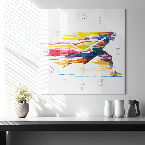 Square wall clock Runner illustration