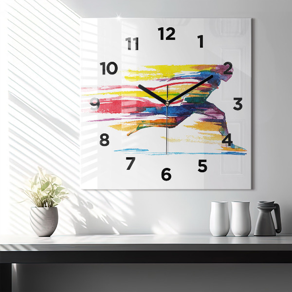 Square wall clock Runner illustration