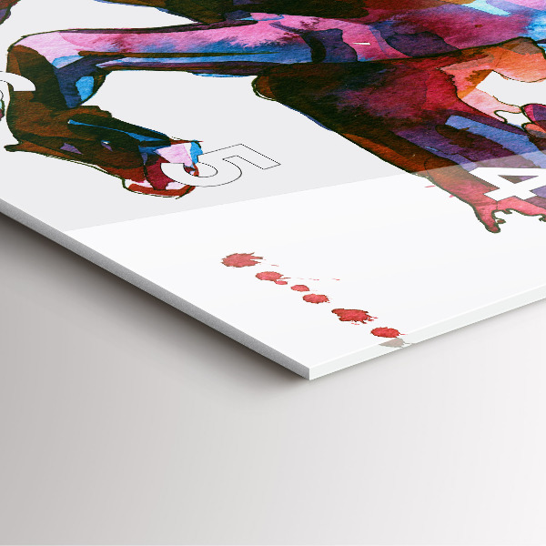 Square wall clock A horse on the run