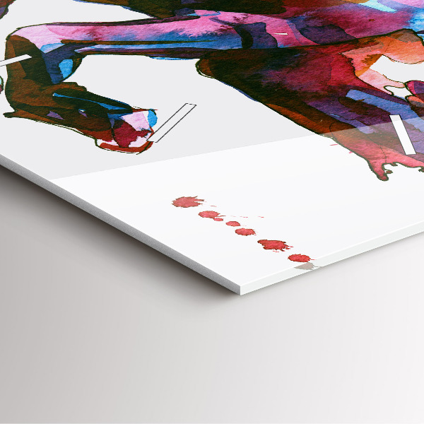 Square wall clock A horse on the run