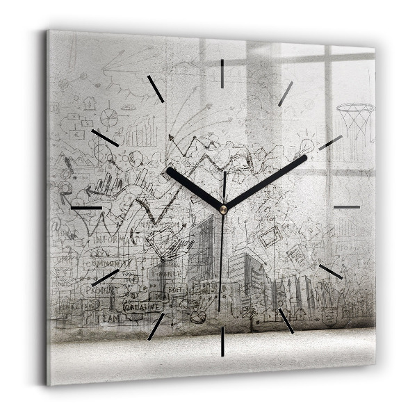 Square wall clock Sketch of the City
