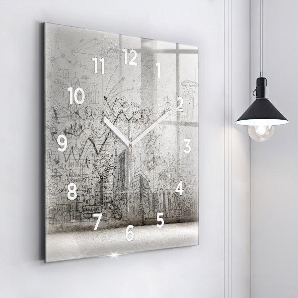 Square wall clock Sketch of the City
