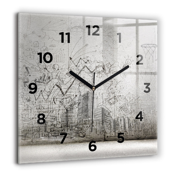 Square wall clock Sketch of the City