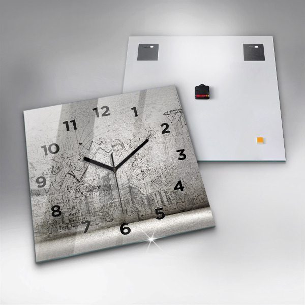Square wall clock Sketch of the City