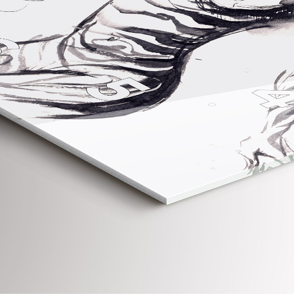 Square wall clock Woman and zebras