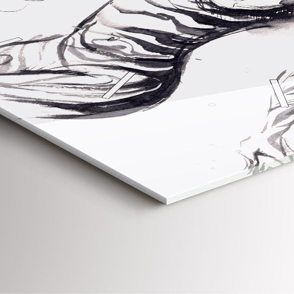 Square wall clock Woman and zebras