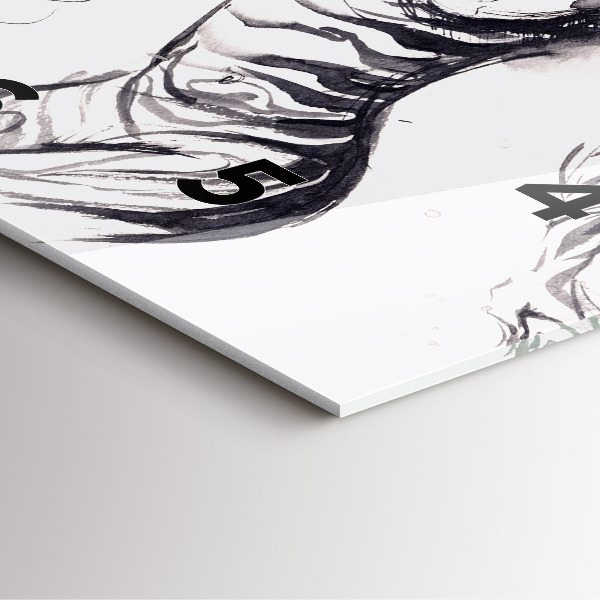 Square wall clock Woman and zebras