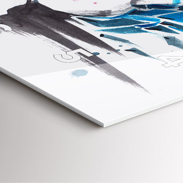 Square wall clock Abstract woman's face