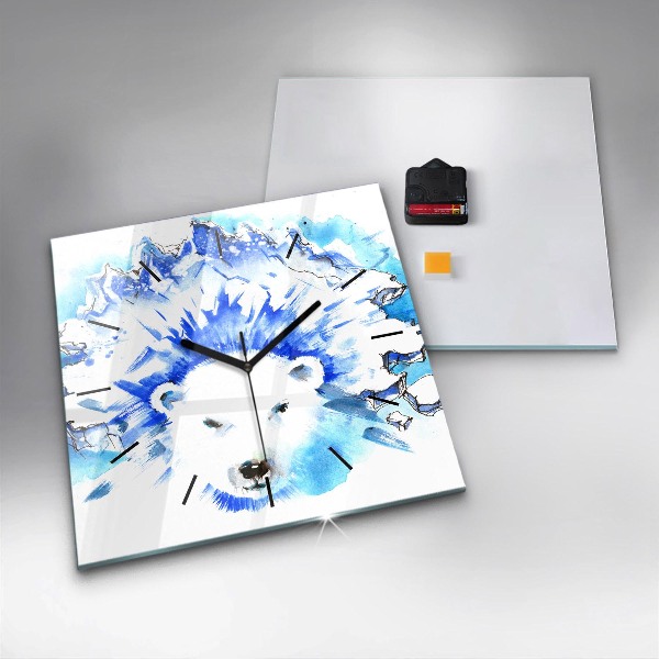 Square wall clock Bear on the ice background