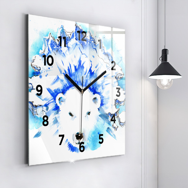 Square wall clock Bear on the ice background