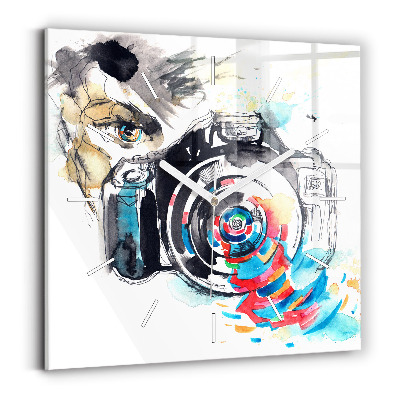 Square wall clock Woman photographer