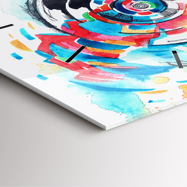 Square wall clock Woman photographer