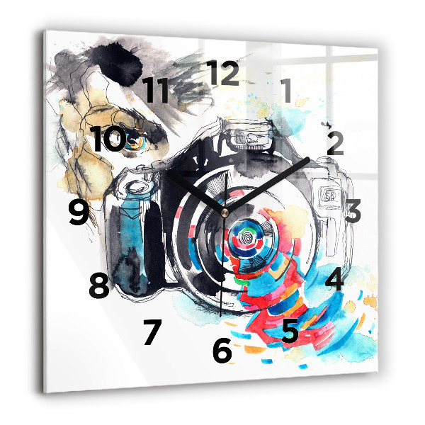 Square wall clock Woman photographer