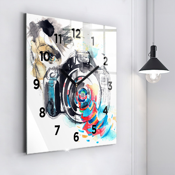 Square wall clock Woman photographer