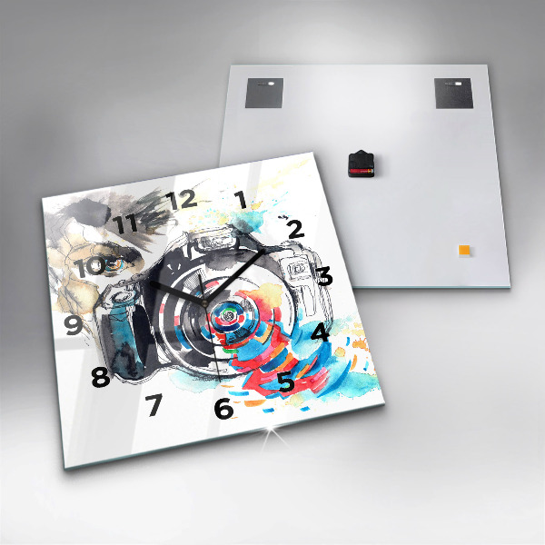 Square wall clock Woman photographer