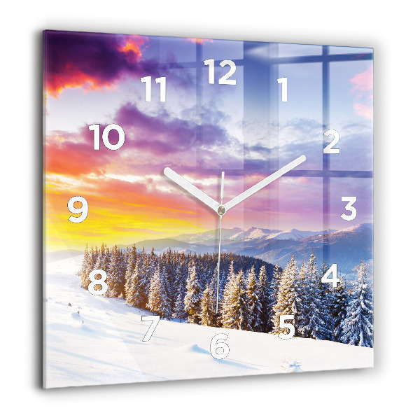 Square wall clock Winter Mountain Landscape