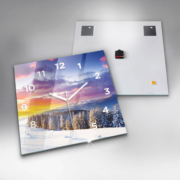 Square wall clock Winter Mountain Landscape