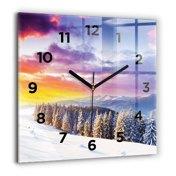 Square wall clock Winter Mountain Landscape